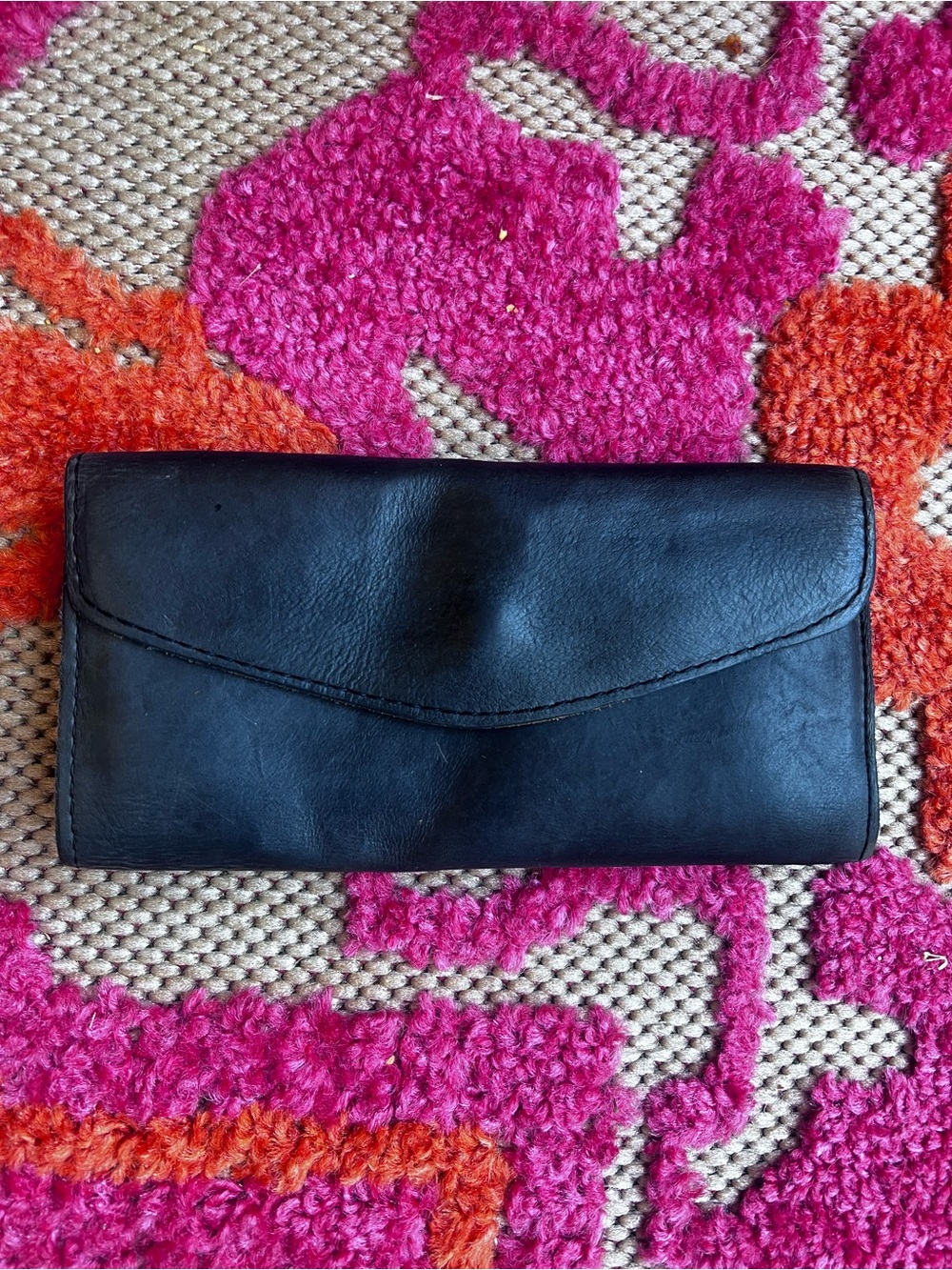 Able Black Leather Continental Clutch Wallet brown and black